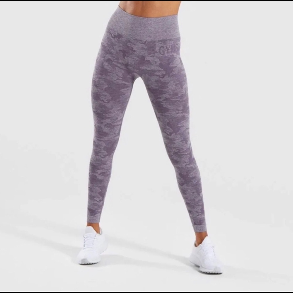 Gymshark Camo Seamless Leggings Lavender Grey
